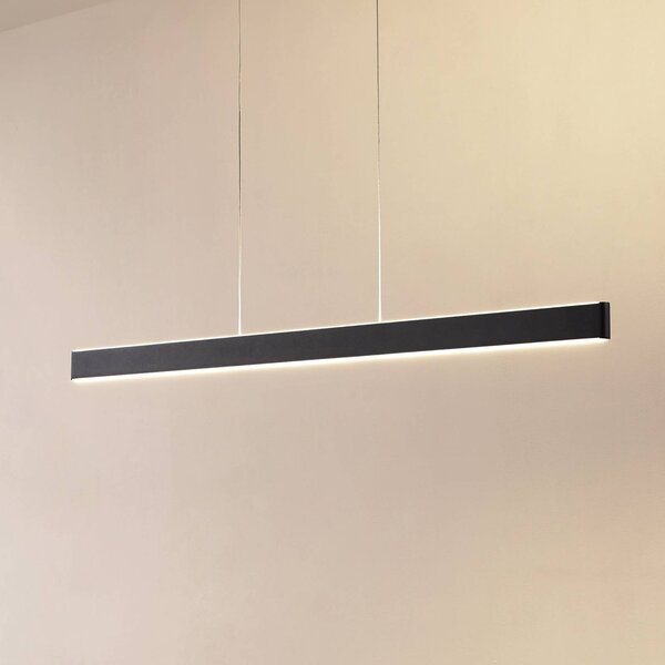 Lucande Smart LED závesné svietidlo Mylosh, čierne, Tuya, Čierna, Obývacia izba / jedáleň, Hliník, Moderný, Závesné svietidlo