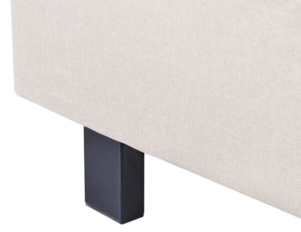 Posteľ béžová s roštom polyesterový čalúnený rám postele 120 x 200 cm moderný dizajn