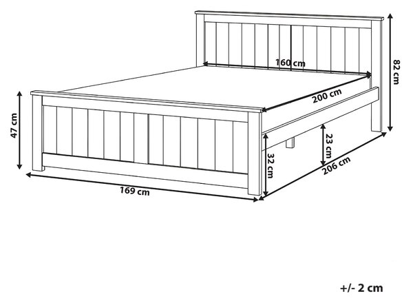 Posteľ biela borovicové drevo MDF 160 x 200 cm s čelom minimalistický škandinávsky štýl spálňa detská izba