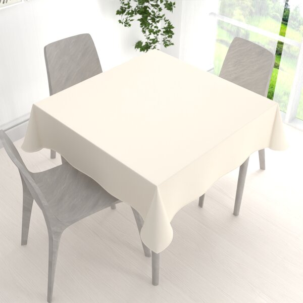 Biante Veľký teflónový štvorcový obrus TF-037 Smotanový bez vzoru 150x150 cm