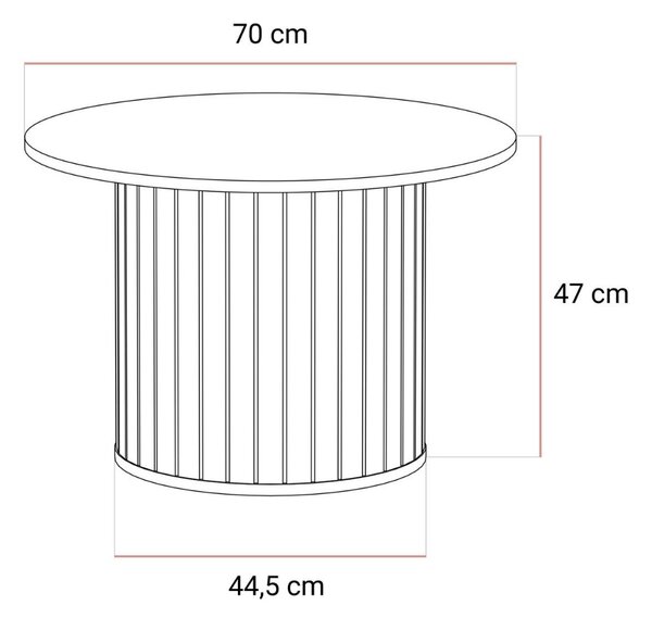 OKRÚHLY KONFERENČNÝ STOLÍK LANDRY KAŠMÍR 70 cm