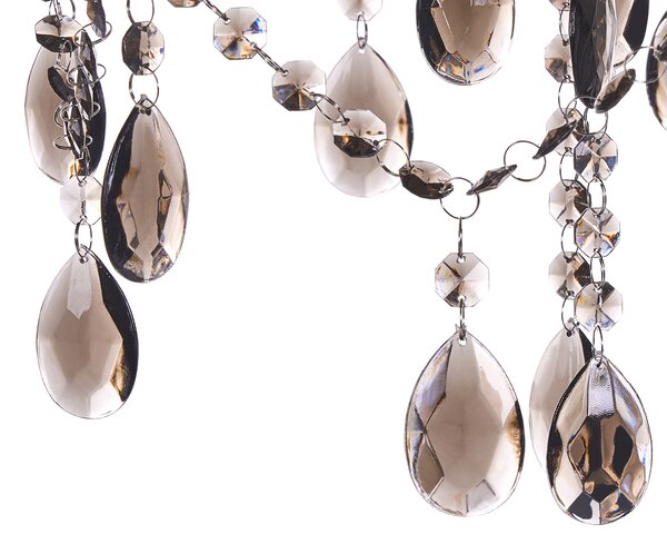 Luster čierny priehľadný krištáľový 6 žiaroviek moderný glamour štýl obývačka jedáleň spálňa