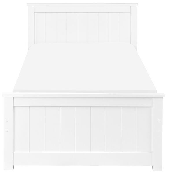 Posteľ biela borovicové drevo MDF 90 x 200 cm s čelom minimalistický škandinávsky štýl spálňa detská izba