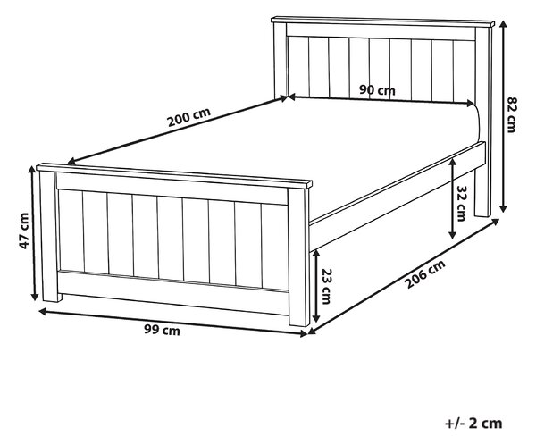 Posteľ biela borovicové drevo MDF 90 x 200 cm s čelom minimalistický škandinávsky štýl spálňa detská izba