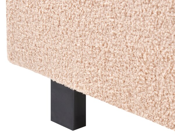 Posteľ béžová buklé s roštom polyesterový čalúnený rám postele 120 x 200 cm moderný dizajn