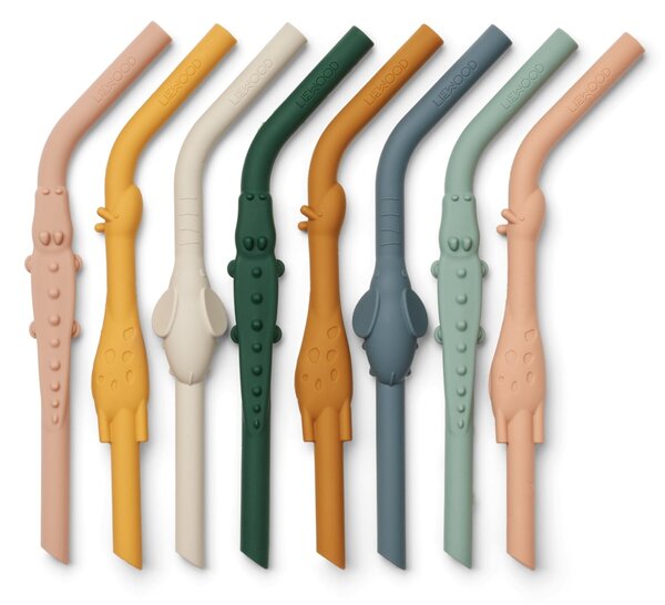 Detské silikónové slamky Carlson Animal Yellow Mellow – set 8 ks