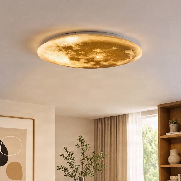 Trio Lighting LED svietidlo Lunar diaľkové ovládanie 60cm, Biela / opálová, Obývacia izba / jedáleň, Plast, Moderný, Závesné svietidlo