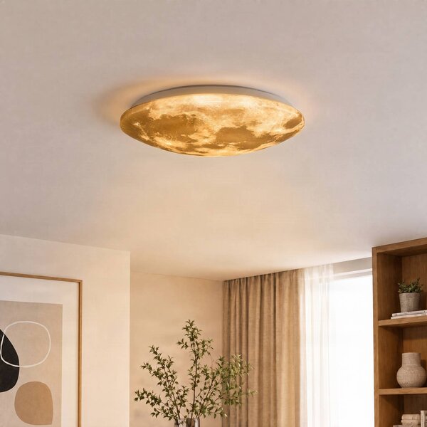 Trio Lighting LED svietidlo Lunar diaľkové ovládanie 40 cm, Biela / opálová, Obývacia izba / jedáleň, Plast, Moderný, Závesné svietidlo