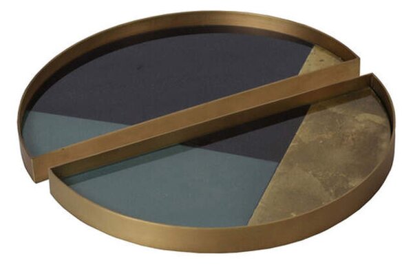 Ethnicraft Podnos Glass Valet Tray Round, geometric