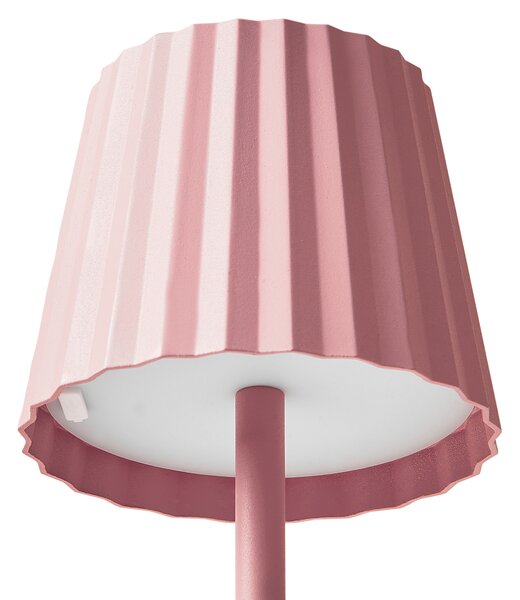Stolná lampa pastelová ružová hliník železo kov nočná lampa moderný retro štýl interiér exteriér osvetlenie
