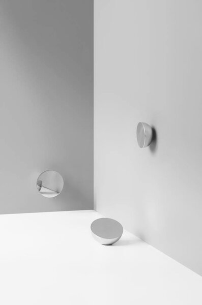 New Works Nástenné zrkadlo Aura, Large, stainless steel