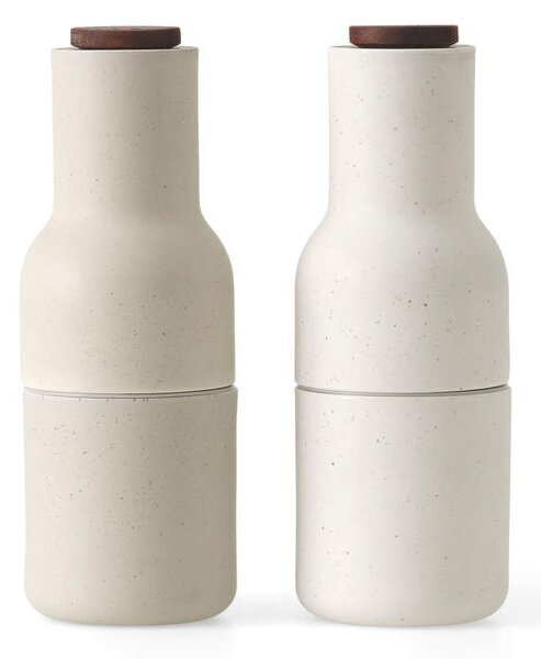 Audo (Menu) Mlynčeky na soľ a čierne korenie Bottle Ceramic, set 2ks, sand / walnut