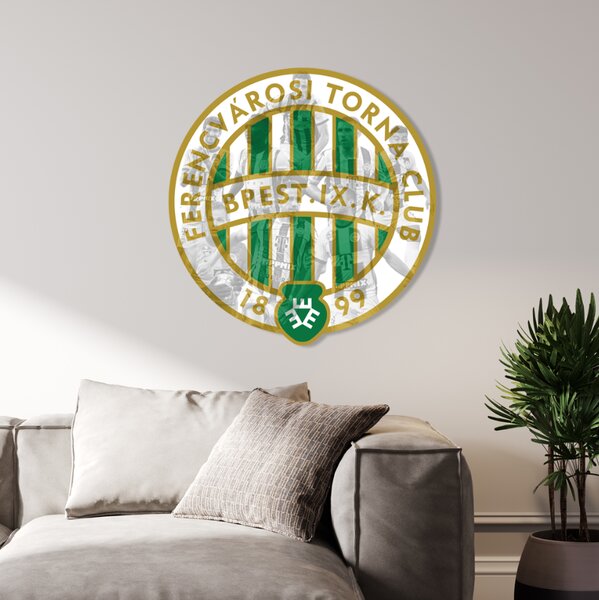 Farebný HDF obraz logo Ferencvárosi Budapest