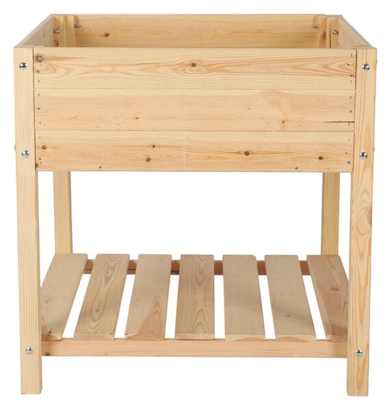ATMOWOOD Vyvýšený drevený truhlík s policou 78 x 78 cm - borovica
