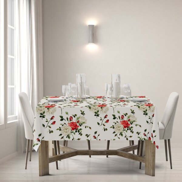 Obrus viacfarebný MIGD294 ruže na bielom Farba Viacfarebná Rozmery 90x90 cm