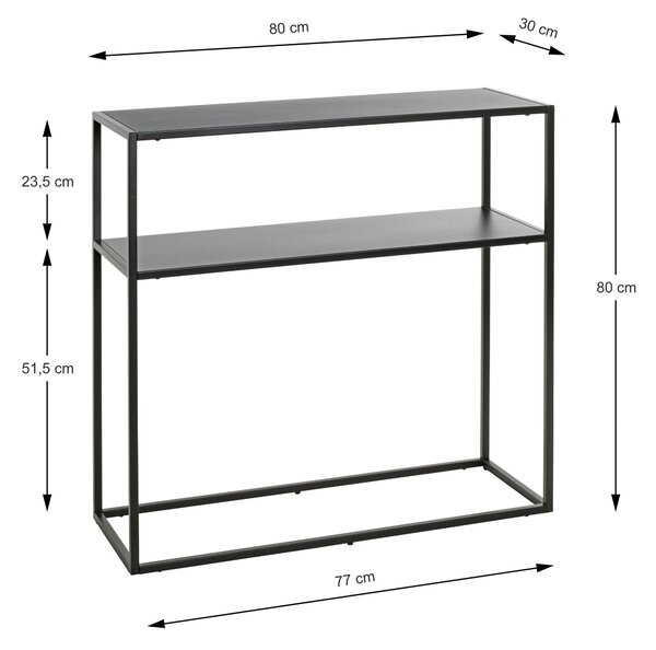 KONZOLOVÝ STOLÍK, čierna, kov, 80/30/80 cm - Online Only obývacie izby, Online Only