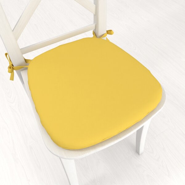 Biante Oblý podsedák Rongo RG-090 Svetlo žltý - 39x37x3 cm