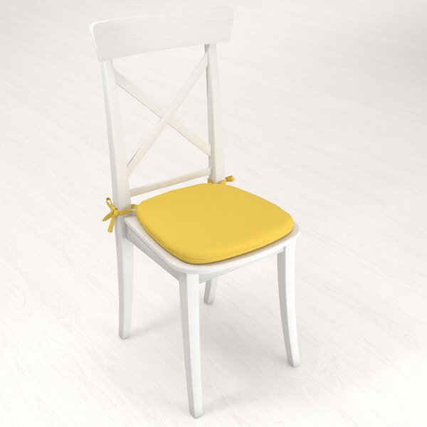 Biante Oblý podsedák Rongo RG-090 Svetlo žltý - 39x37x3 cm