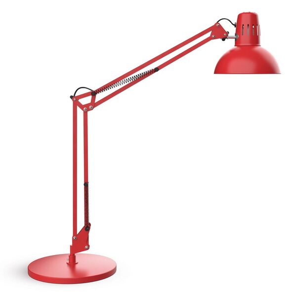 Stolná lampa MAULstudy, červená, oceľ, výška 49 cm, Červená, Pracovňa / Kancelária, kov, Stolová lampa
