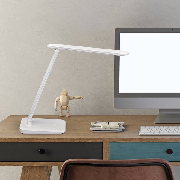 Akumulátorová stolová lampa MAULsally, biela, stmievateľné, výška 34 cm, Biela / opálová, Pracovňa / Kancelária, Plast, Stolová lampa