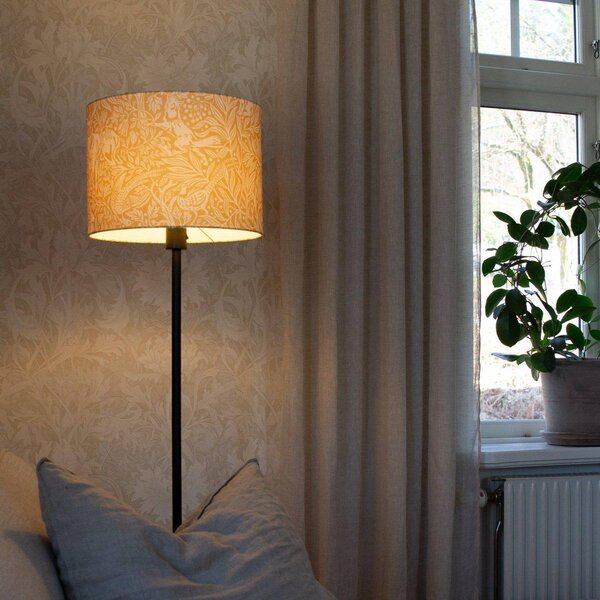 PR Home Stojacia lampa Amy, žltá/čierna, výška 150 cm, textil, E27, Žltá / oranžová, Obývacia izba / jedáleň, Textil / látka / hodváb, Stojaca lampa
