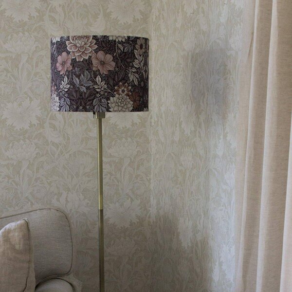 PR Home Stojacia lampa Amy, Dahlia hnedá/zlatá, výška 150 cm, textil, E27, Hnedá / hrdzavá, Obývacia izba / jedáleň, Textil / látka / hodváb, Stojaca lampa