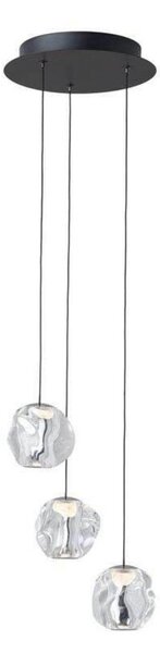 LOOM DESIGN LED závesné svietidlo Ice Ball 3, číre, akrylové, Jasné / priehľadné, Obývacia izba / jedáleň, Plast, Moderný, Závesné svietidlo