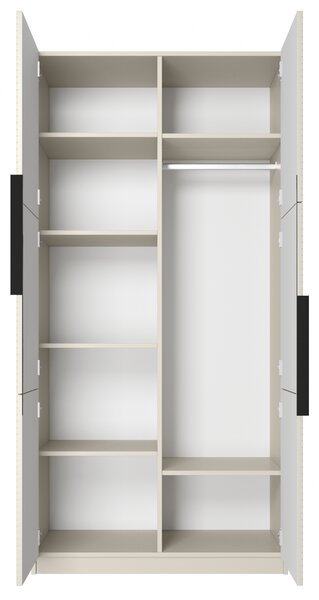 Skriňa Asha 100 cm - kašmírová / čierne úchytky