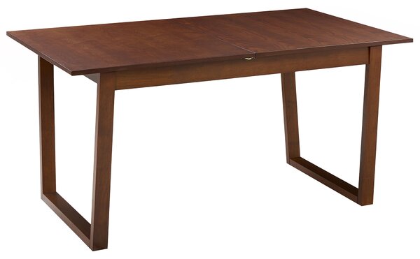 Rozkladací jedálenský stôl tmavý jaseň MDF 160/200 x 95 cm jaseňová dyhovaná vrchná doska moderný dizajn panelový podstavec