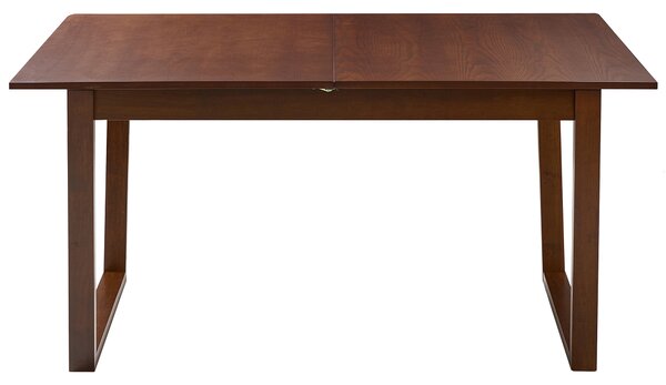 Rozkladací jedálenský stôl tmavý jaseň MDF 160/200 x 95 cm jaseňová dyhovaná vrchná doska moderný dizajn panelový podstavec