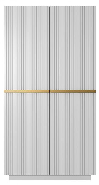 Skriňa Nicole 100 cm na sokli - biely mat / zlatá