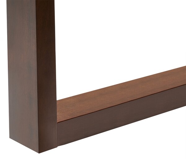 Rozkladací jedálenský stôl tmavý jaseň MDF 160/200 x 95 cm jaseňová dyhovaná vrchná doska moderný dizajn panelový podstavec