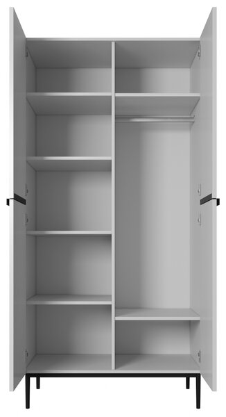 Skriňa Nicol 100 cm - biely mat / čierne nožičky