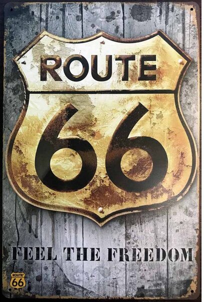 Retro Cedule Ceduľa Route 66 Freedom