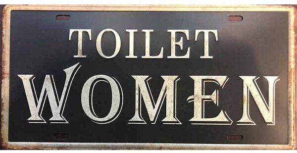 Retro Cedule Ceduľa značka Toilet Woman