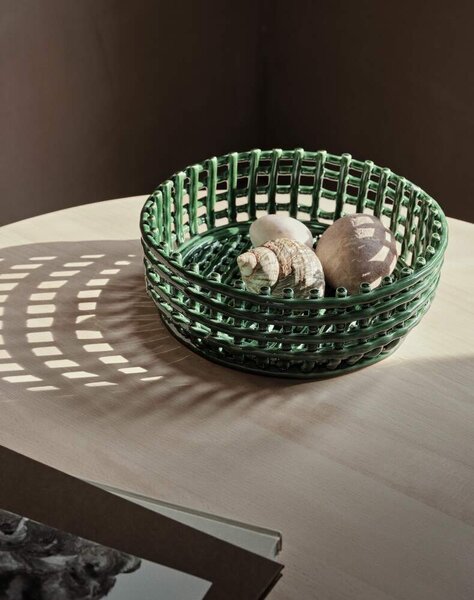 Ferm Living Misa Ceramic Centrepiece, emerald green