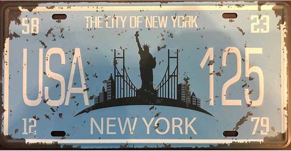 Retro Cedule Ceduľa značka USA New York