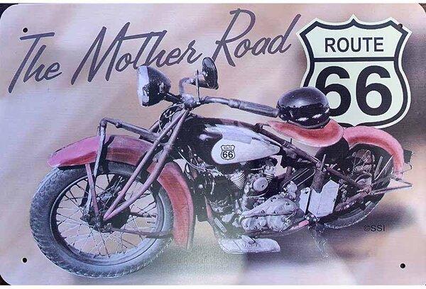 Ceduľa The Mother Road - Route 66 30cm x 20cm Plechová tabuľa