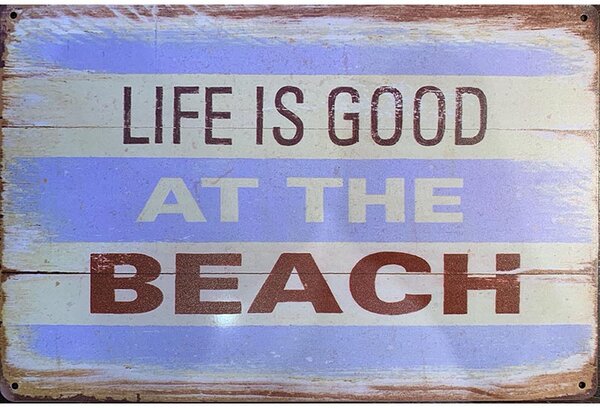 Retro Cedule Ceduľa Life is good at The Beach