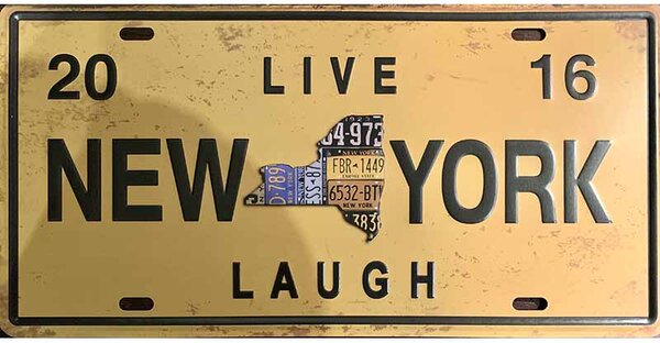 Retro Cedule Ceduľa Live New York Laugh
