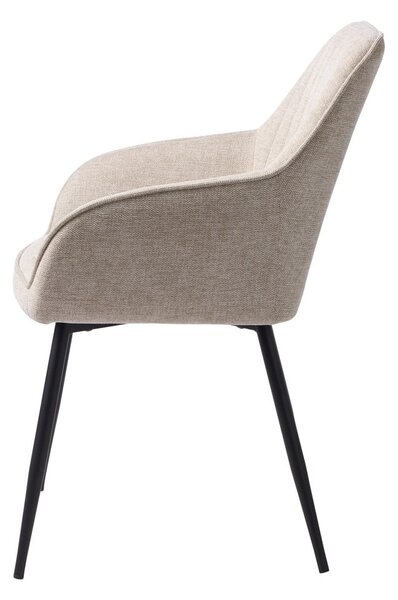 Béžové čalúnené jedálenské kreslo s podrúčkami Nolan – Unique Furniture