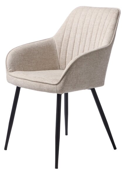 Béžové čalúnené jedálenské kreslo s podrúčkami Nolan – Unique Furniture