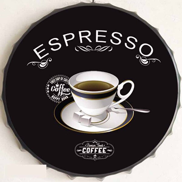 Retro Cedule Vrchnák Espresso Coffee