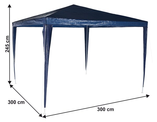 KONDELA Záhradný altánok 3x3 m, modrá, GOTAN