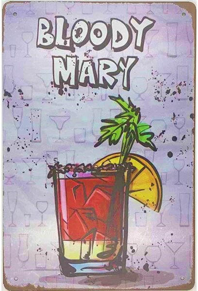 Ceduľa Bloody Mary 30cm x 20cm Plechová tabuľa