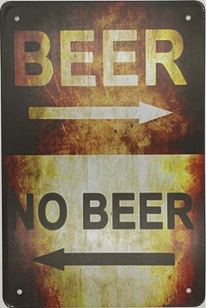 Ceduľa Beer - No Beer 30cm x 20cm Plechová tabuľa