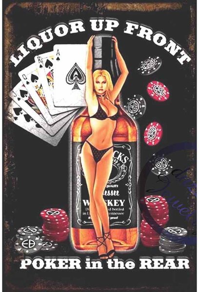 Ceduľa Liquor Up Front 40 x 30 cm Plechová tabuľa