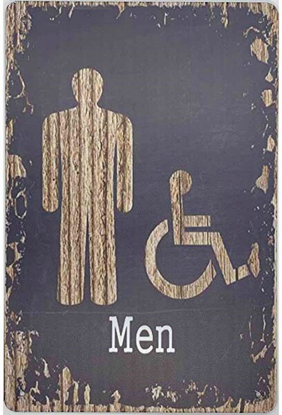 Retro Cedule Ceduľa Toilet Men