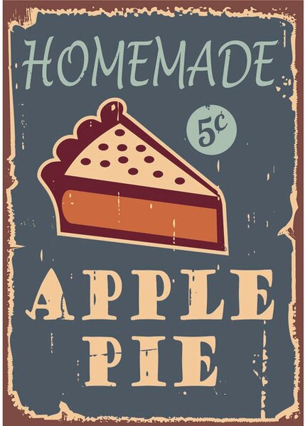Ceduľa Apple Pie 30cm x 20cm Plechová tabuľa