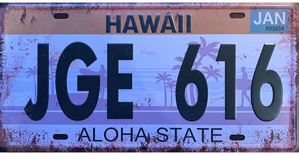 Retro Cedule Ceduľa značka Hawaii